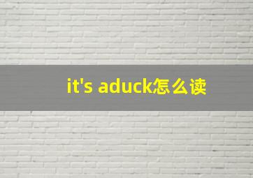 it's aduck怎么读